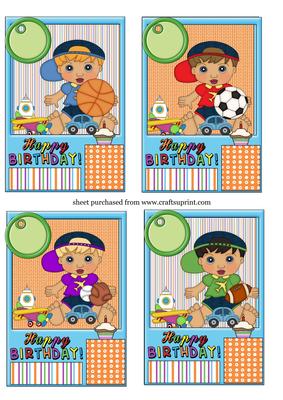 4 Little Boy Birthday Toppers