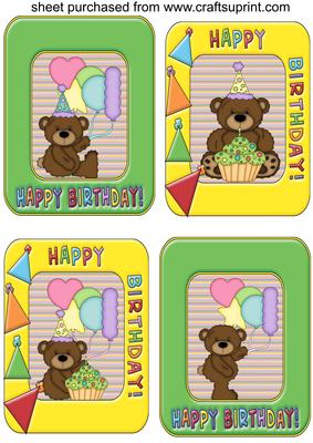 4 Birthday Teddy Toppers