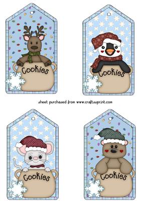 4 Christmas Critter Tag Toppers