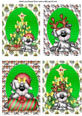 4 Christmas Puppy Toppers