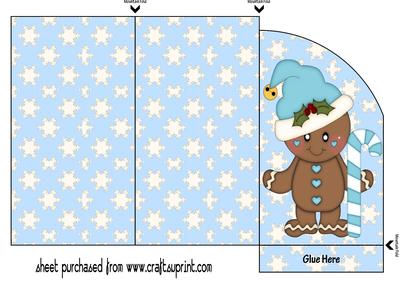 |blue Gingerbread Money/voucher Wallet 1