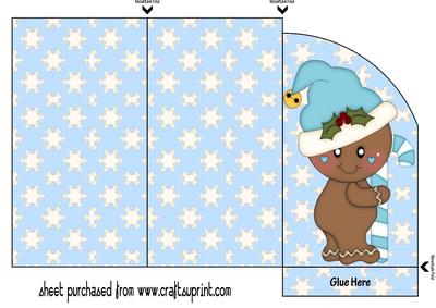 Blue Gingerbread Money/voucher Wallet 2