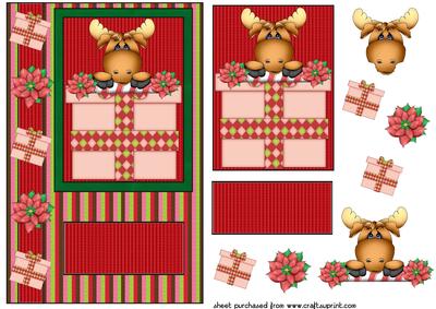 Christmas Moose Card Front