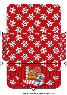 Red Cat Christmas Money/voucher Wallet 2