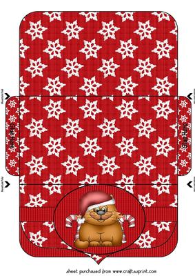 Red Christmas Kitty Money/voucher Wallet 3