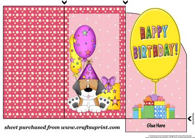 Birthday Pup Money/voucher Wallet 1