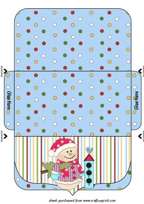 Spotty Christmas Snowman Money/voucher Wallet 3