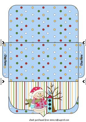 Spotty Christmas Snowman Money/voucher Wallet 4
