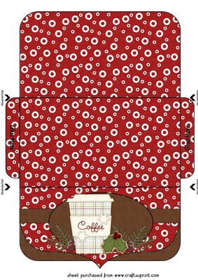 Red Christmas Coffee Money Voucher Wallet 4
