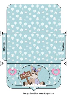 Blue Christmas Donkey Money/voucher Wallet 1