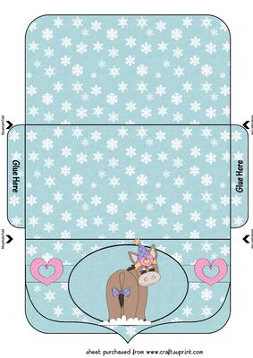 Blue Christmas Donkey Money/voucher Wallet 2