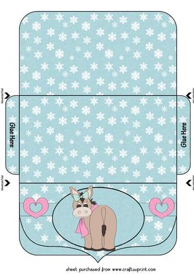 Blue Christmas Donkey Money/voucher Wallet 3