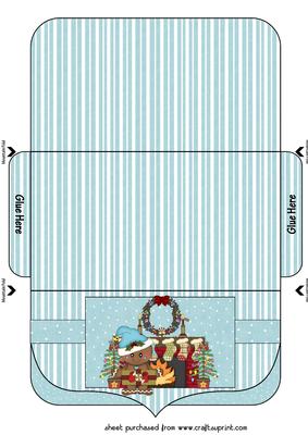 Blue Gingerbread Christmas Money/voucher Wallet 1