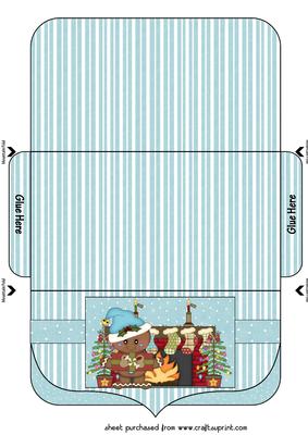 Blue Gingerbread Fireplace Money/voucher Wallet 2