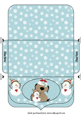 Christmas Snowman Puppy Money/voucher Wallet