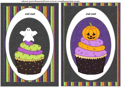 2 Halloween Cupcake Dangler Card Fronts 2