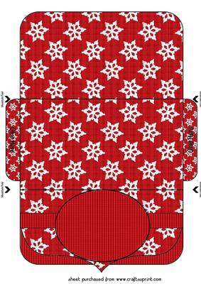 Red Snowflake Money/voucher Wallet Blank