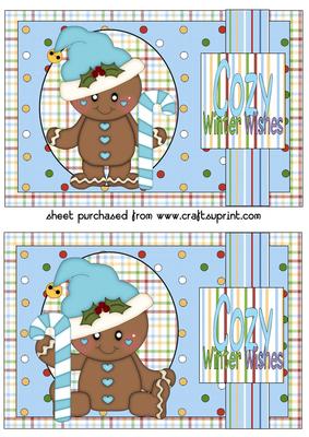 2 Blue Christmas Gingerbread Toppers 1