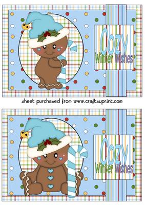 2 Blue Christmas Gingerbread Toppers 2