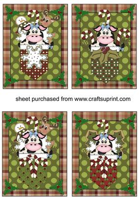 4 Cute Christmas Pocket Cow Toppers