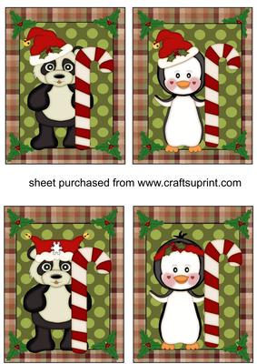 4 Christmas Critter Toppers(green)