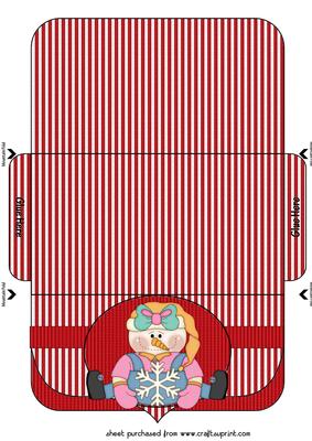 Red Cute Christmas Snowman Money/voucher Wallet 3