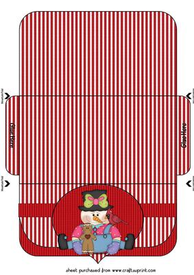 Red Cute Christmas Snowman Money/voucher Wallet 4