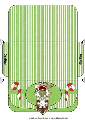 Green Christmas Frog Money/voucher Wallet 4