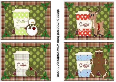 4 Christmas Coffee Toppers