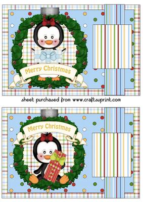 2 Christmas Penguin Wreath Toppers