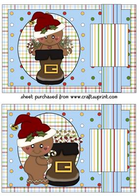 2 Gingerbread Santa Boot Toppers 1