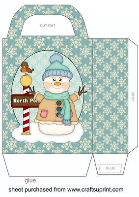 Blue Snowman Gift Bag 1