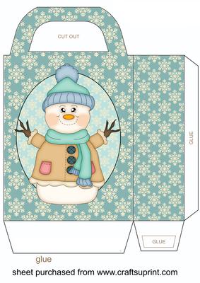 Blue Snowman Gift Bag 2