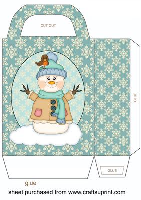 Blue Snowman Gift Bag 3