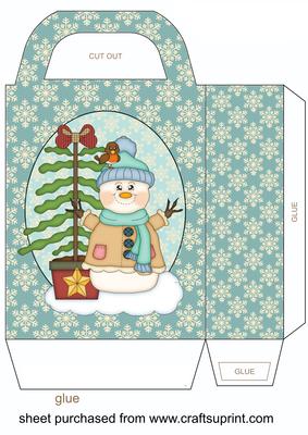 Blue Snowman Gift Bag 4