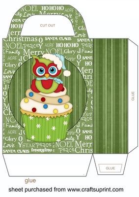 Green Christmas Cupcake Gift Bag 3