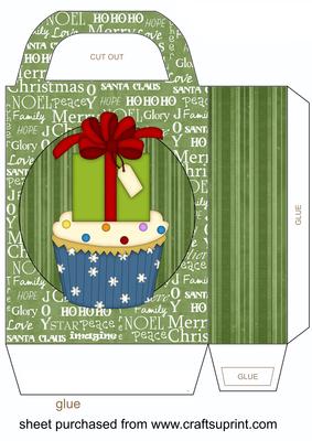 Green Christmas Cupcake Gift Bag 4