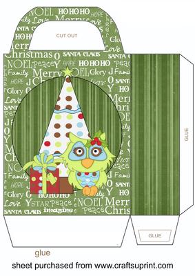Green Christmas Owl Gift Bag 4