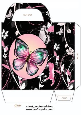 Black and Pink Butterfly Gift Bag 1