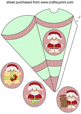 Christmas Santa Snowman Come Pillow Box