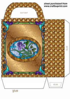 Floral Humming Bird Stained Glass Effect Gift Bag 2