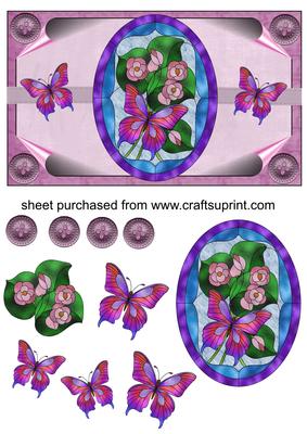 Stained Glass Butterfly Card Front