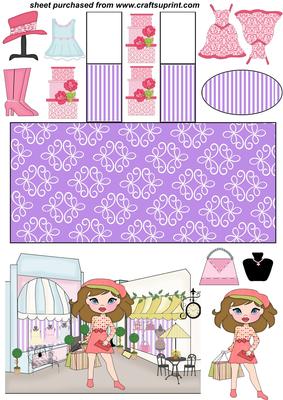 Shopaholic Landscape Easel Card