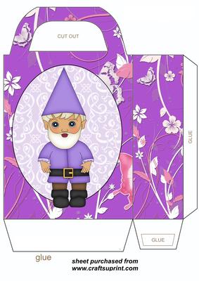 Purple Garden Gnome Gift Bag 2