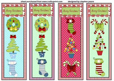 4 All Things Christmas Bookmars/toppers
