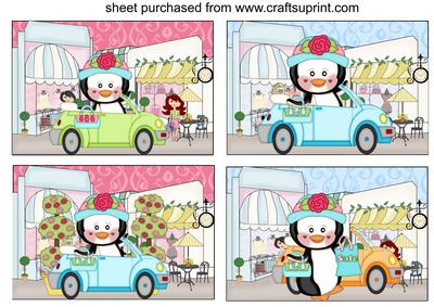 4 Shopaholic Penguin Toppers
