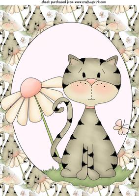 Cute Floral Cat Topper 1
