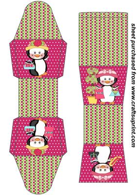 Pink Shopping Penguin Gift Box