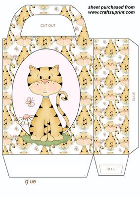 Cute Floral Cat Gift Bag 3