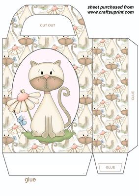 Cute Floral Cat Gift Bag 4